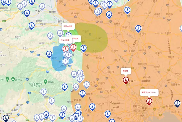 埼玉県 アンテナ工事 電波塔位置