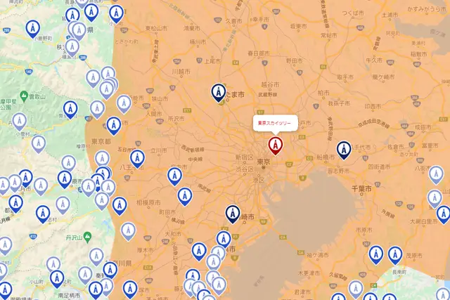 東京都 アンテナ工事 電波塔位置