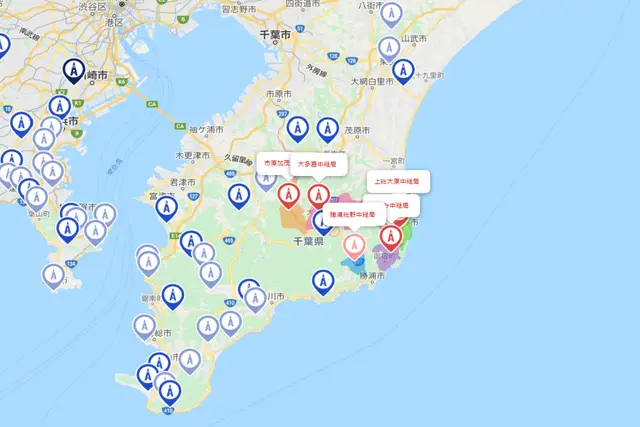 千葉県 アンテナ工事 電波塔位置