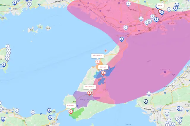 兵庫県 アンテナ工事 電波塔位置