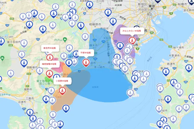 神奈川県 アンテナ工事 電波塔位置