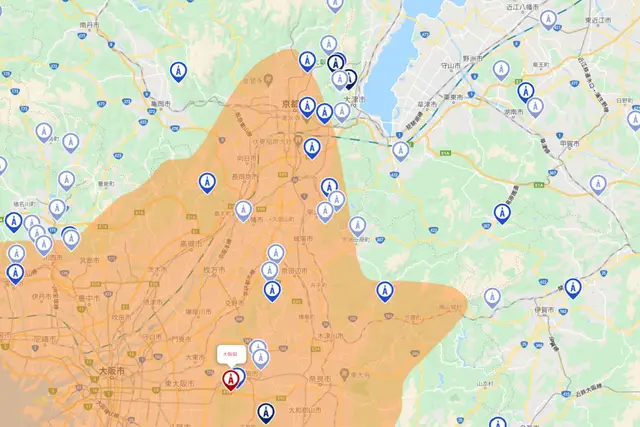 京都府 アンテナ工事 電波塔位置