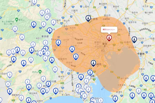 東京都 アンテナ工事 電波塔位置