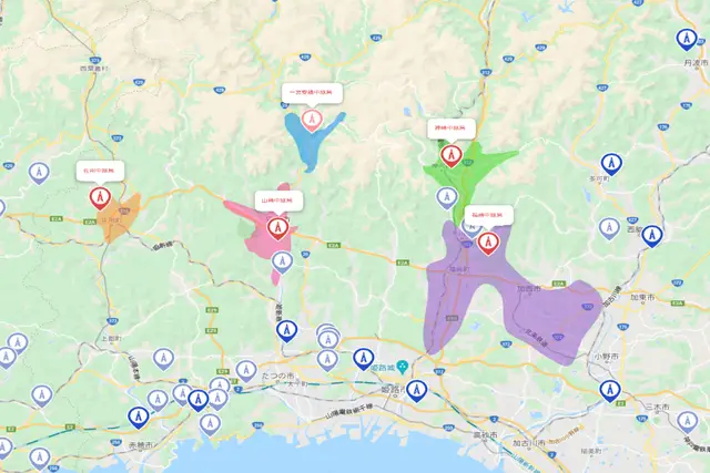 兵庫県 アンテナ工事 電波塔位置